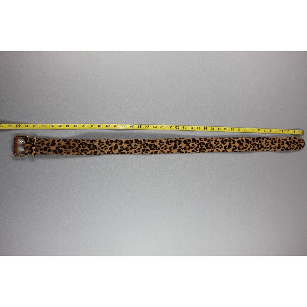 Lauren Ralph Lauren Belt Women's M Brown Leopard Print Wide Waist Leather Buckle - Picture 8 of 15